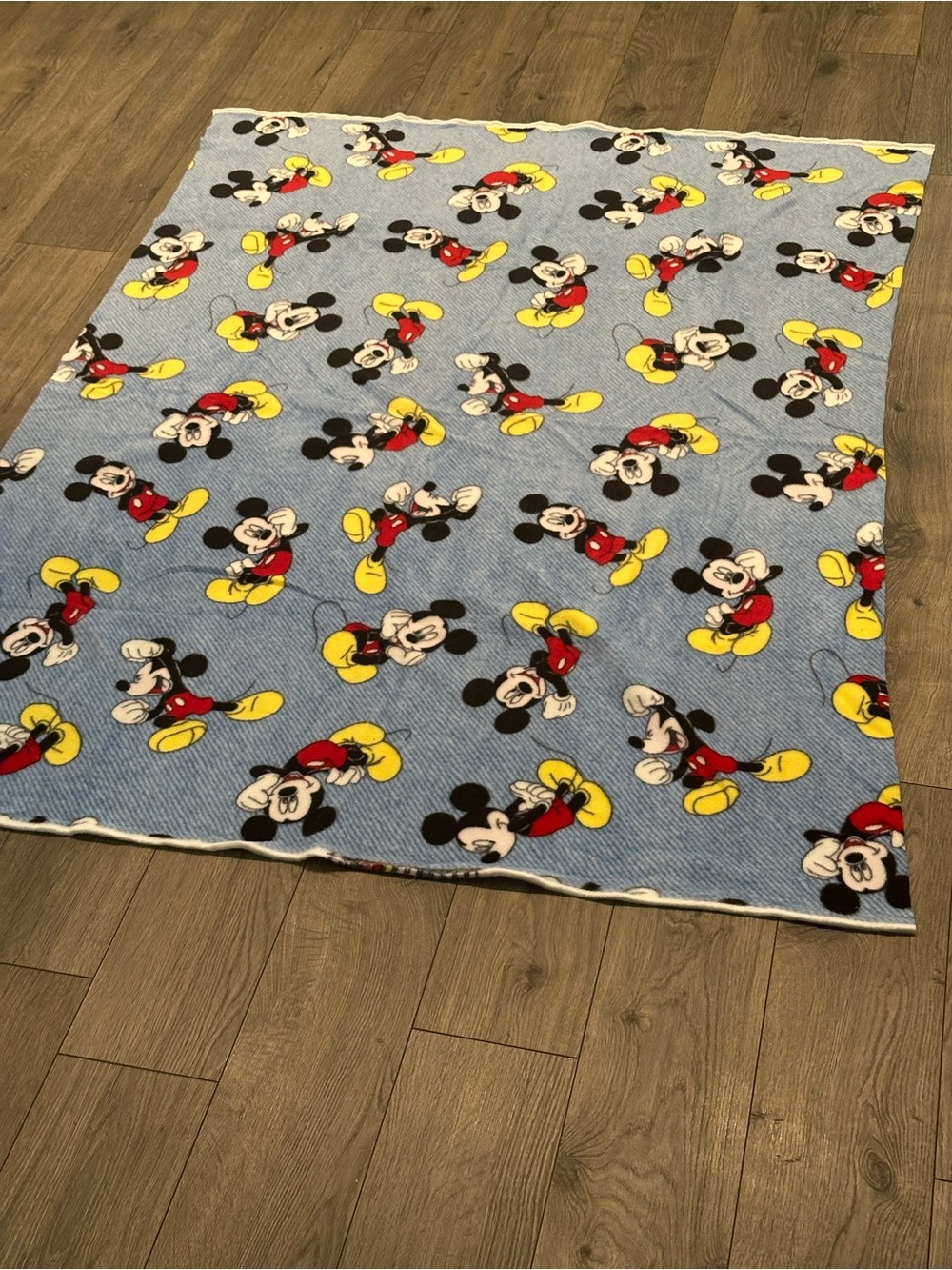Mickey Mouse Blue Print fleece material